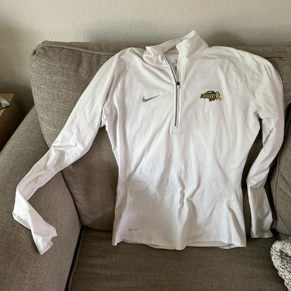 Nike White Quarter-Zip Top with Logo